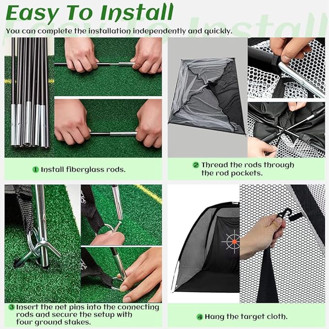 Gagalileo Golf Net: Training for Teens Beginners with Target Portable Indoor Outdoor Hitting Practice