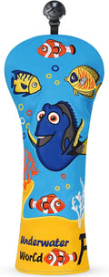 Golf Club Head Covers, Underwater World Driver Headcover Hybrid Headcover Fairway Wood Head Covers Magnetic Blade Putter Cover with Interchangeable Tags for All Brand