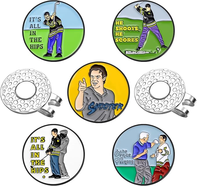 Magnetic Golf Ball Marker Clips, Funny Golf Ball Markers with Magnetic Clip, Enamel Golf Ball Markers Hat Clip Magnet for Men Women Golfer Gifts