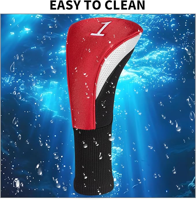 Golf Head Covers for Fairway Woods Driver Hybrids 5 Pieces Nylon Mesh Sports Fan Golf Club Headcovers-Golf Accessories for Men Women.