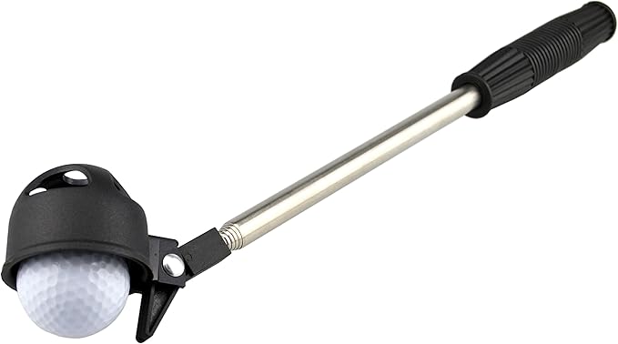 Samyo Portable Retractable Scoop Telescopic Golf Ball Retriever Pick Up Steel Saver Shaft Tool