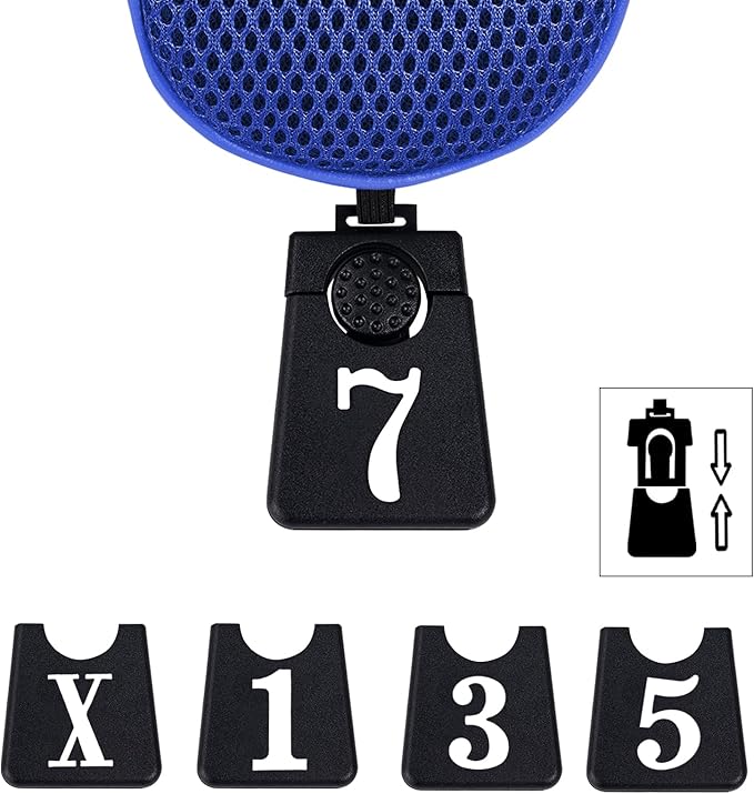 Andux 5pcs/Set Mesh Golf 460cc Driver Fairway Wood Club Head Covers Long Neck with No. Tags