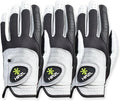HIRZL Trust Control 2.0 Golf Gloves, All Weather Mens Golf Glove, White/Black, Kangaroo Leather Palm, Cabretta Leather Backhand, Trusted by Pro’s, Sweat Free, Ultimate Grip