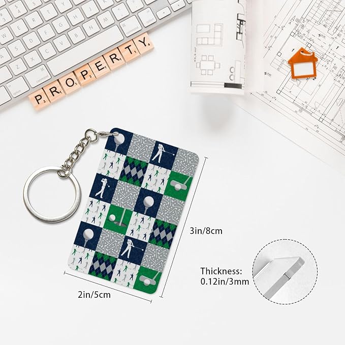 Keychain - Rectangular Acrylic Keychain Daily Key Ring Car Key Fob Holder 2X3 Inch