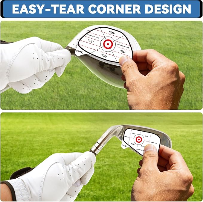 Golf Impact Tape - High-Resolution Strike Stickers for Iron, Wood & Fairway Clubs, Non-Residue, Swing Training Aid Impact Labels