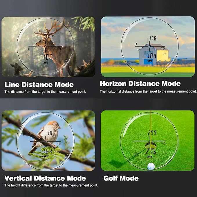 Range Finder for Hunting/Golfing.1000/1300 Yards Laser Golf Rangefinder with Slope .6X Magnification .Flag Lock Vibration Function with Continuous Scan