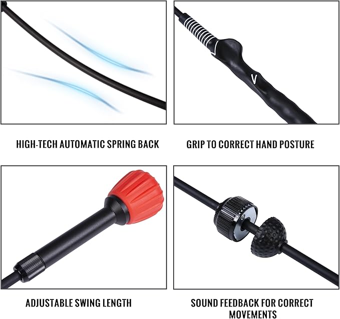 PGM Golf Swing Trainer Aid - Golf Swing Training Aid Golf Practice Warm-Up Stick for Strength Flexibility and Tempo Training -Suit for Practice Chipping Hitting Golf Accessories