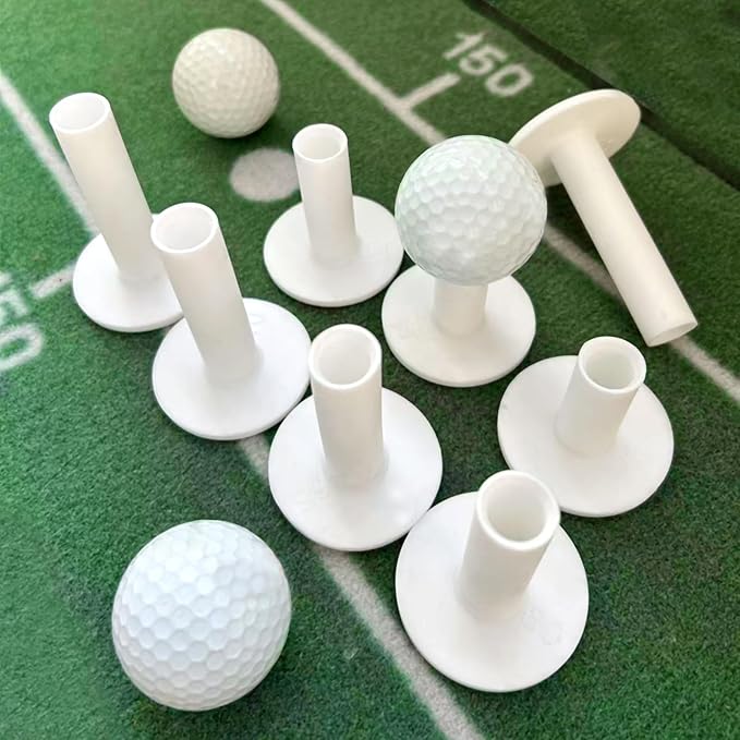 Rubber Golf Tees for Mats & Indoor Golf Simulators - 8 Pack Mixed Size for Driving Range & Indoor and Outdoor Golf Hitting Mats (US Sizes, 8 Sizes)
