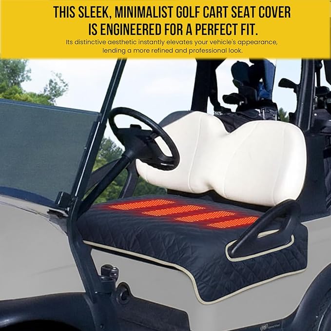 Heated Golf Cart Seat Cover,Non-Slip Winter Golf Cart Seat,Universal Fit, Easy Installation,4 Heating Zones, USB/Type-C Powered, Non-Slip & Waterproof, Ideal Golf Gift for Men