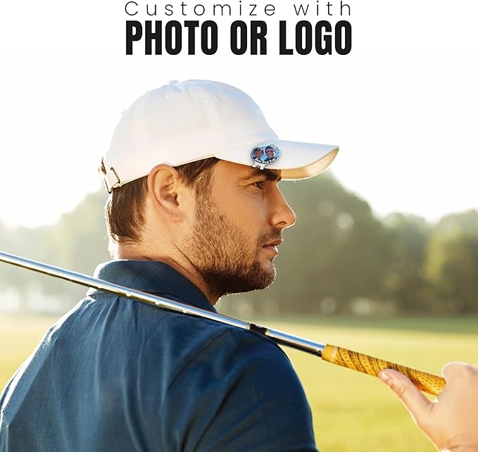Indiana Metal Craft Golf Ball Marker Magnetic Hat Clip with Personalized Photo or Logo (1 x 1.25 Inches)