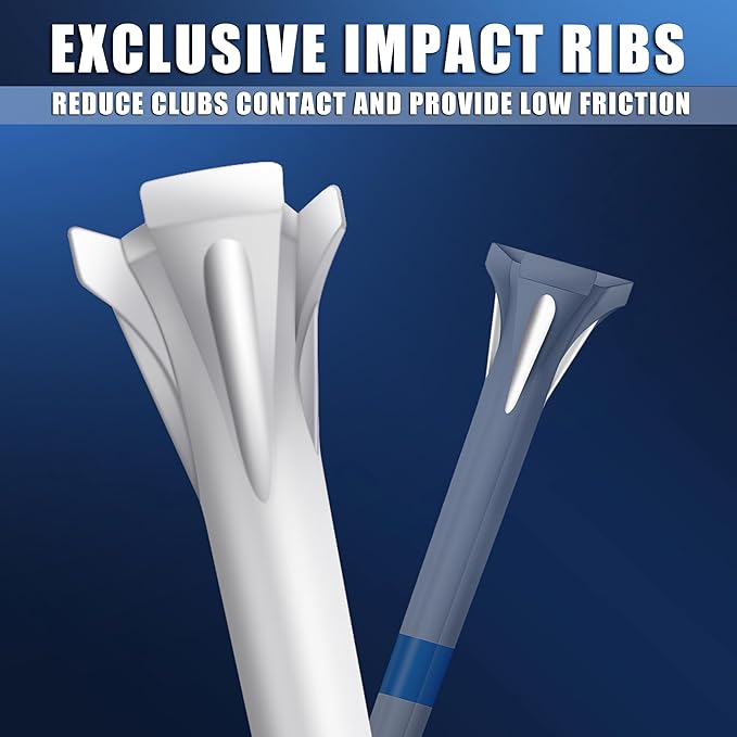 CHAHMPKEY Premium 3-Prong Plastic Golf Tees 3-1/4" 120 or 100 Pack- 40% Reduced Ball Contact with High Stability and Long Distance Performance Golf Tees Plastic