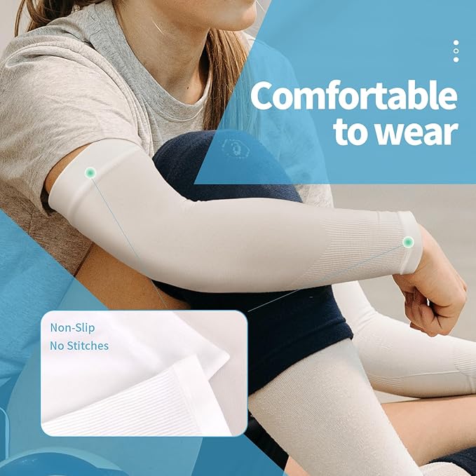 YESLIFE UV Sun Protection Arm Sleeves for Men & Women, UPF 50 Cooling Sports Sleeve