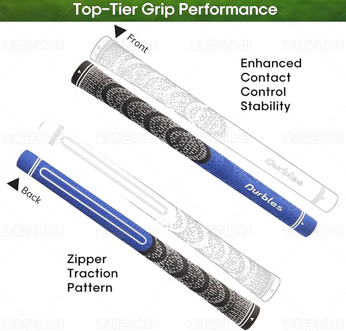 Golf Grips with Regripping Kit – All Weather Multi-Compound Golf Club Grips for Men & Women – Corded Rubber Grip Set – Standard & Midsize Wood and Iron Grip Kit – All Level Golfing Accessories