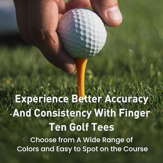 FINGER TEN Plastic Golf Castle Tees Step Down Unbreakable Mixed or Same Height Value 100 Count, 2 3/4, 2 1/4, 2, 1 3/4, 1 1/2 Inch Length Colorful for Practice