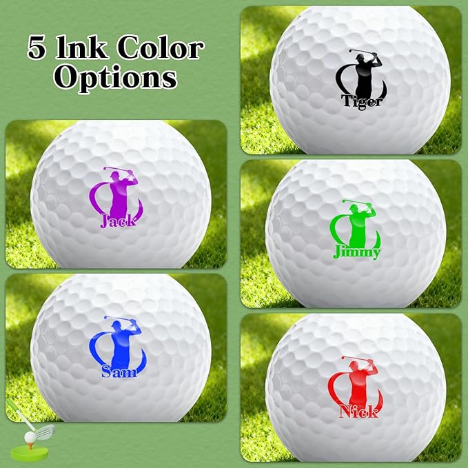 QYH Golf Ball Stamp Personalized - Custom Name Golf Ball Marker Stamp 5 Color Options Christmas Father's Birthday Gift Golf Accessories for Men