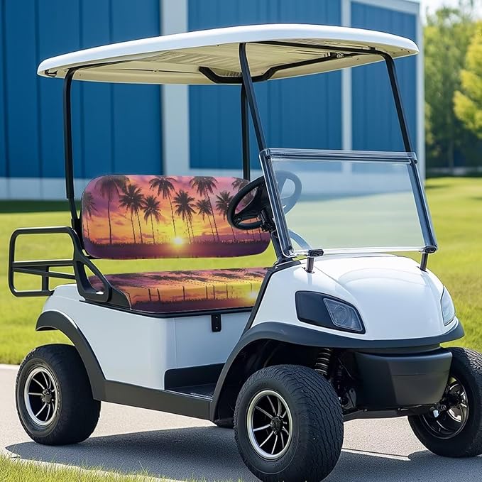 Fashion Print Golf Cart Seat Covers 2 Passenger Golf Cart Backrest Cover Golf Cart Seat Towel Gift for Friends