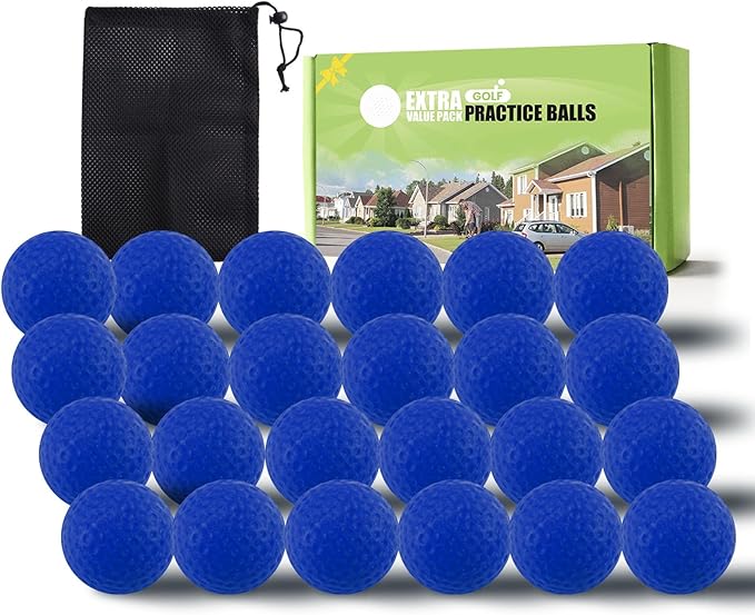 FINGER TEN Golf Practice Balls Foam Colored Value 12 24 50 Pack, Lightweight Golf Ball Limited Flight for Indoor Outdoor Driving Range Backyard Training Safe Practice Good Value