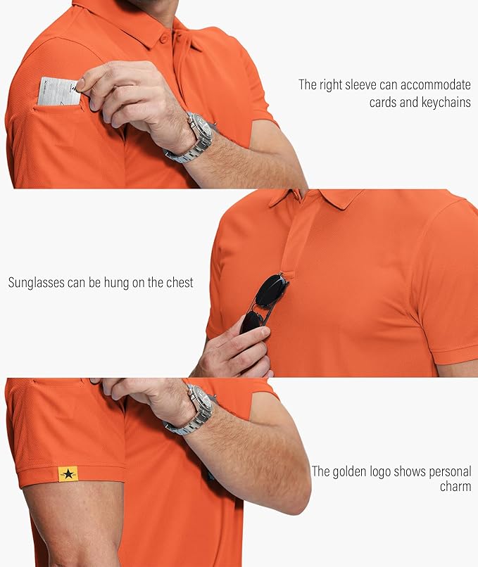 ZITY 5 Pack Mens Polo Shirt Short Sleeve Sports Golf Tennis T-Shirt Moisture-Wicking Summer Shirts