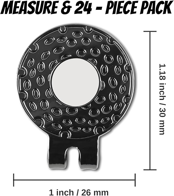 24 PCS Magnetic Golf Hat Clips Ball Marker Holder for Golf Gloves Hats Bags Caps Visor Belt