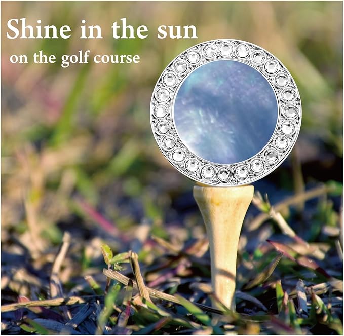 Golf Ball Marker Hat Clip with Pearl Crystal Ball Marker, Golf Accessories, Golf Gifts, Golf Ball Markers for Women