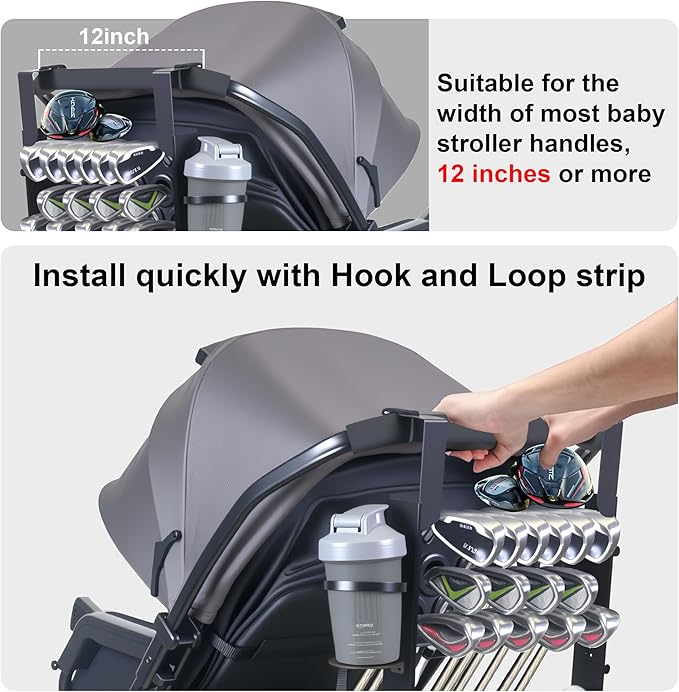 Golf Stroller Attachment, Golf Club Holder for Strollers Universal Golf Club Holder