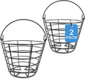 Crestgolf 2PCS Stainless Metal Golf Basket Golf Ball Container Ball Bucket