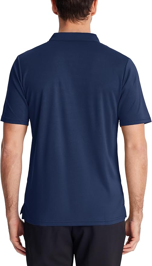 KEFITEVD Men's Polo Shirts Short Sleeve Moisture Wicking Dry Fit Performance Collar Golf Athletic Casual T-Shirt