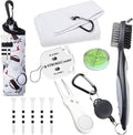 11 Pcs Golf Accessories Kit, Include Golf Ball Bag with Hook Tees Towel Cleaner Brush Ball Marker Divot Tool Score Counter