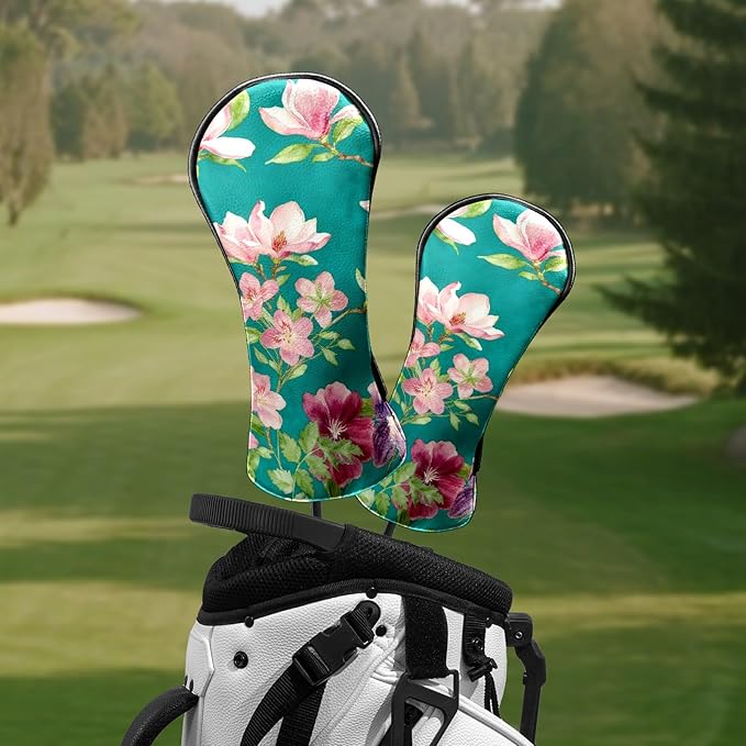 Golf Head Covers Leather Driver Headcover, Premium Golf Club Covers with Anti-Scratch Lining 1/3/5 Wood Head Covers for Golf Clubs for Women Men