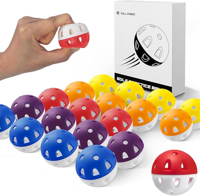 Wear-Resistant Practice Golf Balls (20 Pack), High Visibility for Easy Tracking, Limited-Flight, Golf Balls Design, Indoor & Outdoor