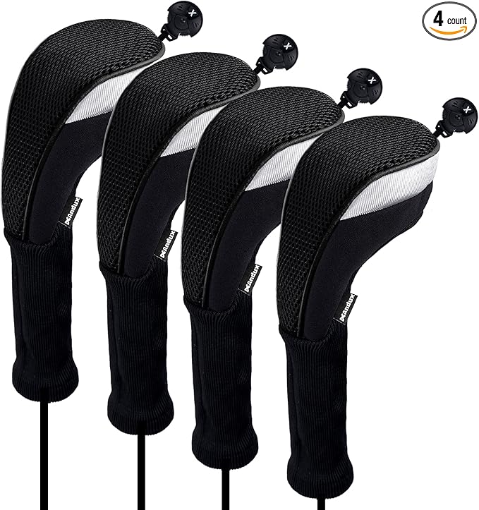 Andux 4pcs/Pack Long Neck Golf Hybrid Club Head Covers Dial No. Tag CTMT-02