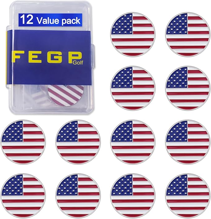 Golf Ball Markers with Magnetic Hat Clips Assorted Patterns Value Gift Set Mark Golf Divot Tool Accessories, Golf Ball Markers with Hat Clips Sets for Men Women Kids Gifts.