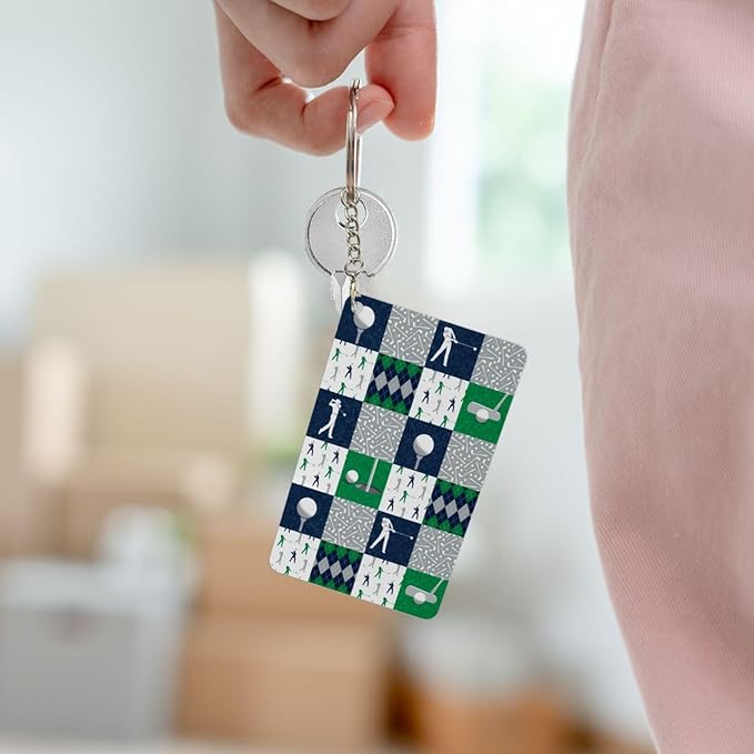 Keychain - Rectangular Acrylic Keychain Daily Key Ring Car Key Fob Holder 2X3 Inch
