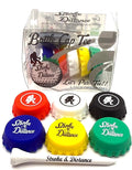 Stroke & Distance Spill Proof Screen Print Bottle Cap - Golf Tee Combo Variety Pack - Par 3 Height - Insert Any Tee - Training Aid