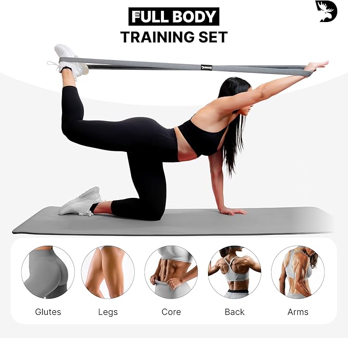 DMoose Fitness Fabric Resistance Bands for Full Body Exercises - Non-Slip Thick Cloth Stretch Band for Squats, Lunges & Bicep Curls - Long Resistance Bands for Working Out - Booty Band for Men & Women