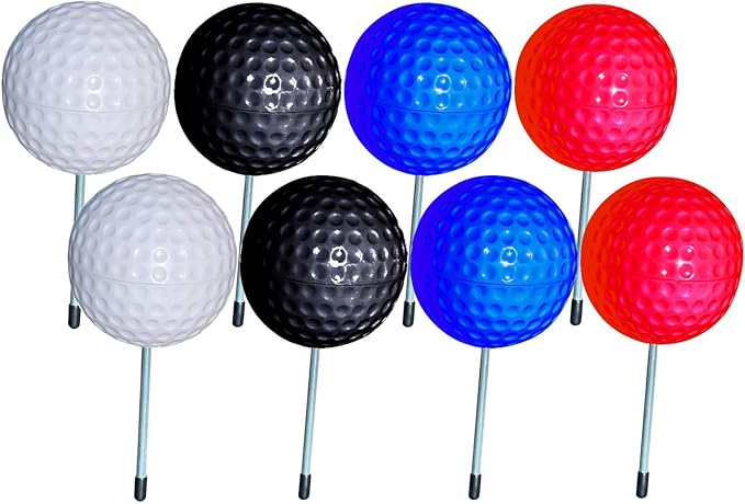 Sandbaggy Plastic Tee Markers for Golf Course (UV Resistant) - Steel Spike - Safety Caps Included
