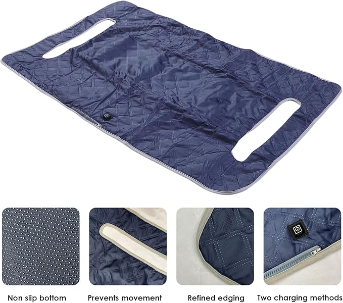 Asixxsix Heated Golf Cart Seat Cover, 51.97x31.50 inch USB Type C 4 Zone Heating Water Proof Washable Plush Seat Towel Blanket Warmer for 2 Person, All Weather Outdoor Use