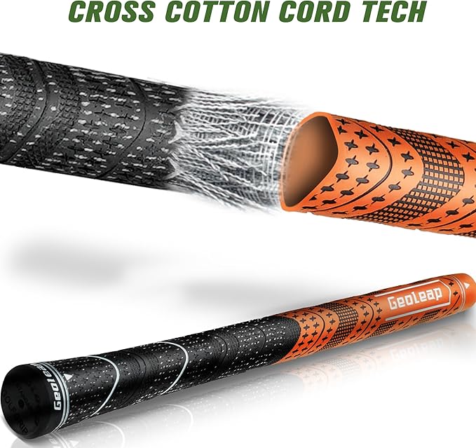 Geoleap Golf Grips Set of 13- Grips with Tapes and with All Repair Kits for Choice,Hybrid Golf Club Grips,Standard/Midsize,All Weather Contral, High Feedback & Traction.