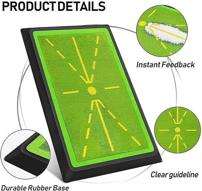 Golf Mats Practice Indoor, Hitting Swing Path Feedback with Non-Slip Rubber Backing, Training Accessories