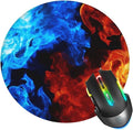 Fire Mouse Pad, Blue Red Mouse Pads for Desk, Stitched Edge Mousepad with Non-Slip Rubber Base, Gaming Mouse Mat for Computer Laptop Home Office