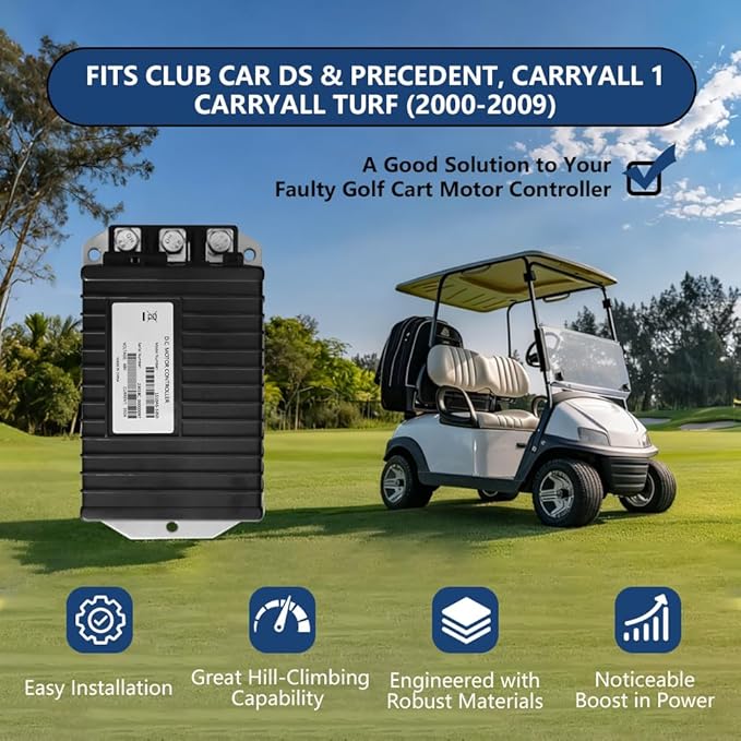 1510AS-5350 Golf Cart Controller, 48V 350A Golf Cart Speed Controller Compatible with Curtis for Club Car DS & Precedent, Carryall 1, Carryall Turf 2000-2009, MCOR 5K-0 Throttle Type, IQ, 102806203