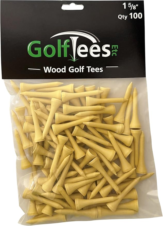 Wood Golf Tees - Standard Golf Tees for Men and Women
