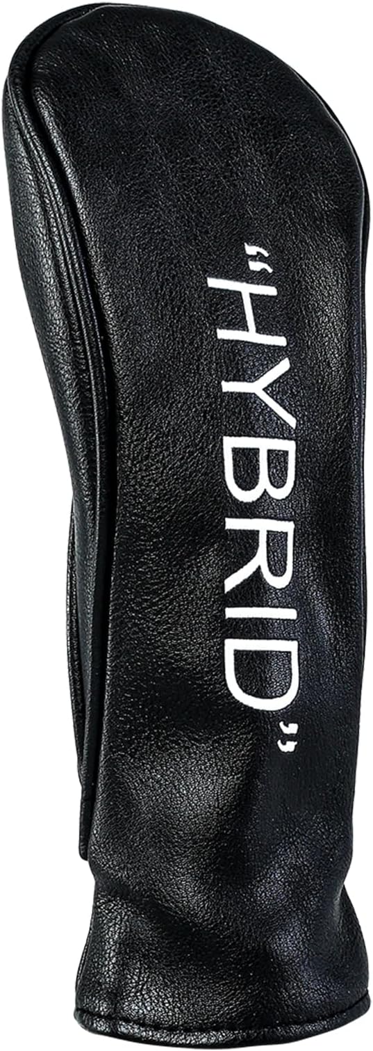 Golf Club Covers – Leather Driver Headcover, Fairway Wood, 3 Wood, Hybrid, Fits Mallet Blade Putter Head Covers Alignment Stick Cover