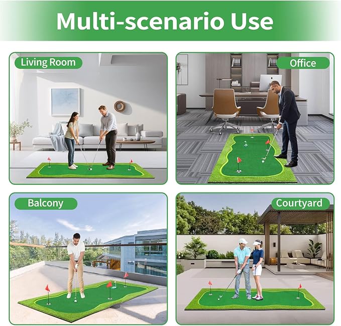 Golf Putting Green, Professional Large Practice Putting Mat for Outdoor & Indoor Putt Trainning