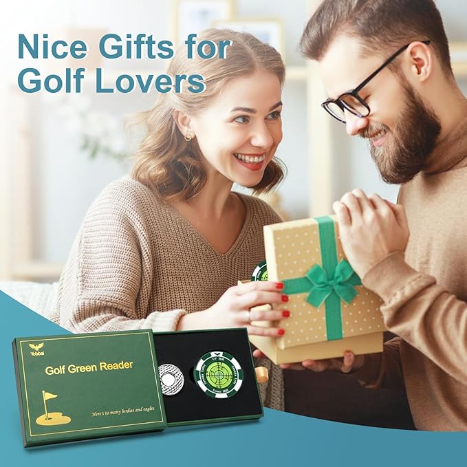 SlopeVision Pro Golf Green Reader with Hat Clip, Horizontal Bubble Level & Golf Ball Marker – High Precision Green Reading Aid, Ideal Golf Gift for Men & Women