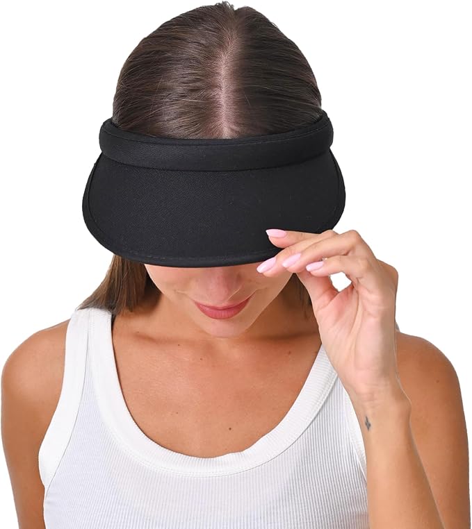 2 Pack Sun Visor Hats Women Men Clip On Wide Brim Visors Hat Outdoor Sports Golf Beach Travel Tennis Caps