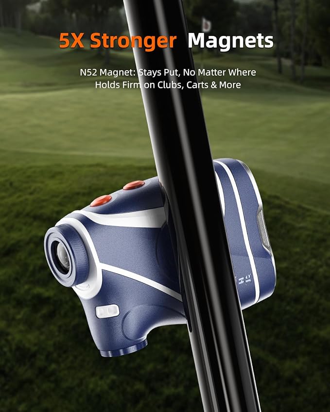AOFAR GX10 Golf Rangefinder with Exclusive Auto RED Display Adjustment, Max N52 Magnet for Absorbing Anywhere, Independent Slope Switch Button with Indicator Light, Full Accessories, IPX4 Waterproof