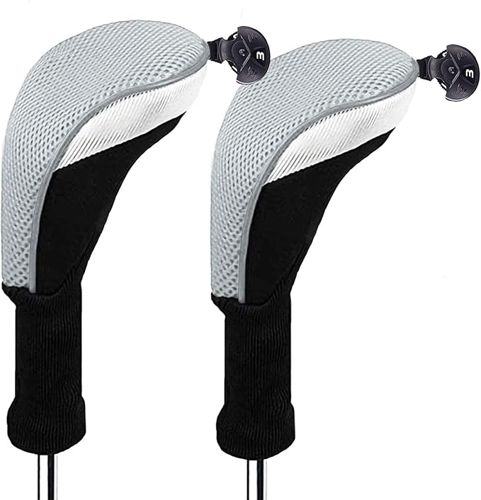 Golf Club Head Covers for Woods and Driver Hybrids Fairway Value Pack Protective Clubs Headcovers with Interchangeable No.Tags 1 3 5