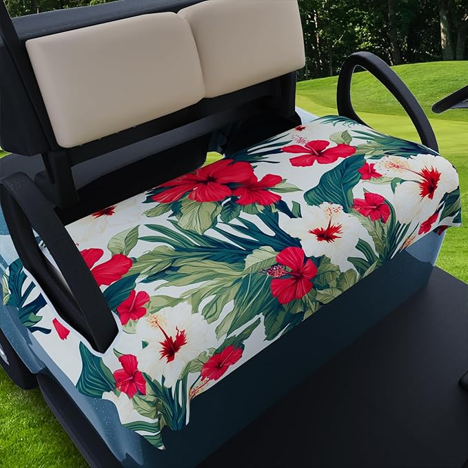 AQQA Golf Cart Seat Covers, Tropical Palm Leaf-Boho-Marble Microfiber Golf Cart Seat Blanket, Golf Blanket, Golf Accessories, Golf Cart Seat Towel Fits All 2-Seat Golf Carts, 55"x 32"