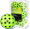 Silent Pickleball Balls, 6 Pack of Quiet Foam Ball for Indoor & Outdoor Pickle Ball Practice, Noise Reducing Soft Pickleball Practice Balls with 40 Simulated Concave Holes